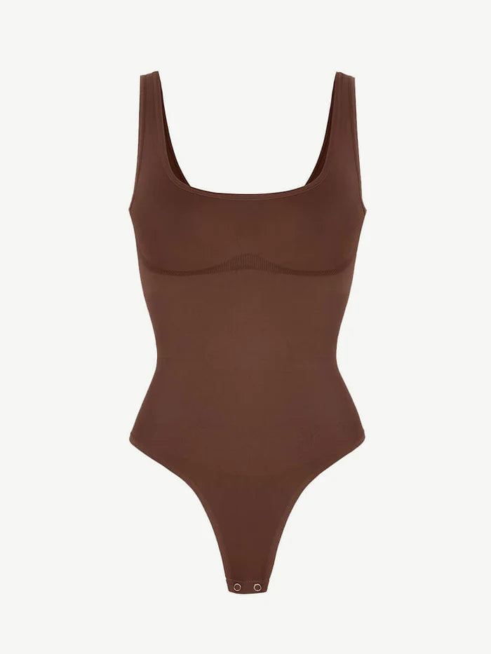Body de tanga con control de abdomen, ropa exterior ecológica sin costuras