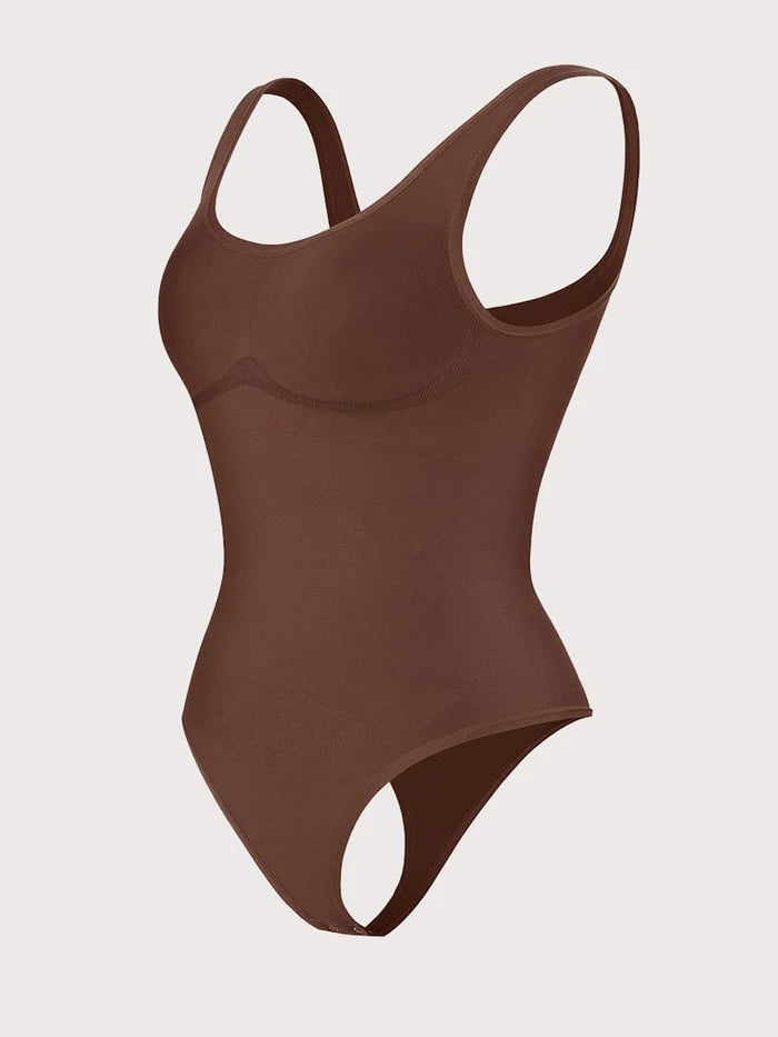 Body de tanga con control de abdomen, ropa exterior ecológica sin costuras