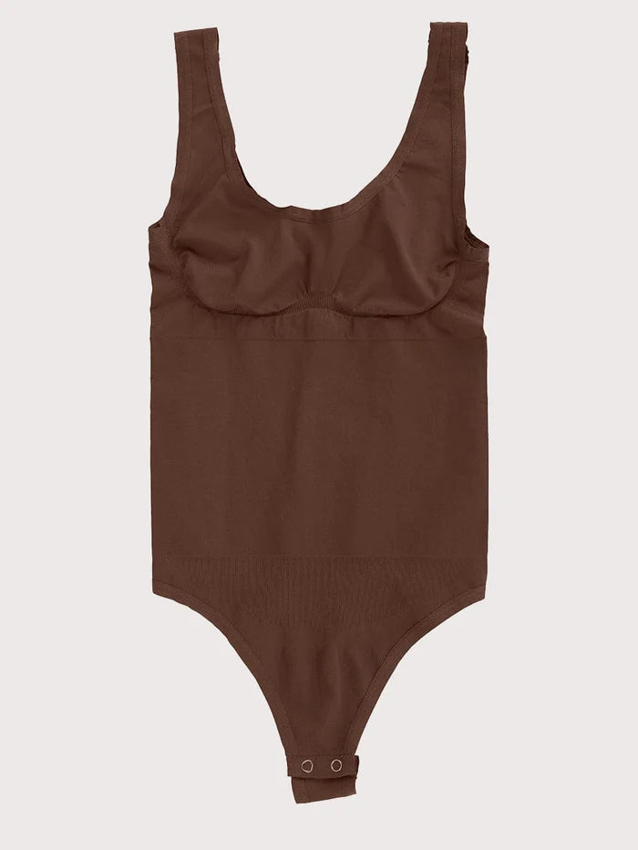 Body de tanga con control de abdomen, ropa exterior ecológica sin costuras