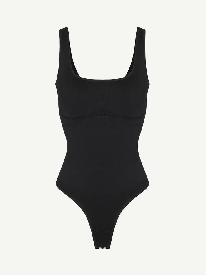 Body de tanga con control de abdomen, ropa exterior ecológica sin costuras